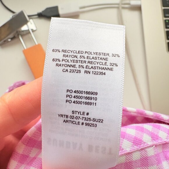 Aritzia Sunday Best Olive Pleated Mini Skirt Gingham Purple Size 8 - Picture 6 of 6